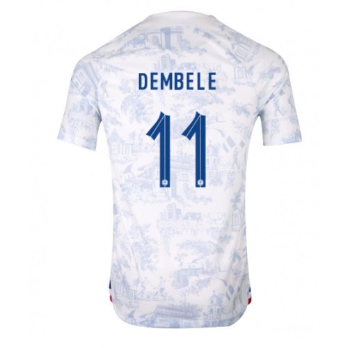 Fotballdrakt Herre Frankrike Ousmane Dembele #11 Bortedrakt VM 2022 Kortermet